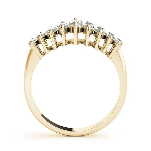 Fancy Shape Marquise Wedding Bands (1.05 ct. tw.), Side view in yellow gold