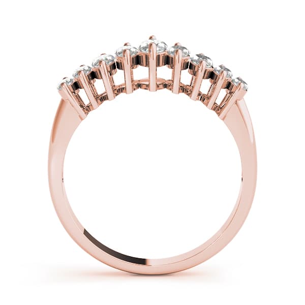 Fancy Shape Marquise Wedding Bands (1.05 ct. tw.), Side view in rose gold