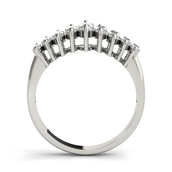 Fancy Shape Marquise Wedding Bands (1.05 ct. tw.), Side view in white gold or platinum
