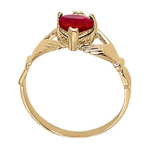 Religious Claddagh Color Rings (0 ct. tw.), Side view in white gold or platinum