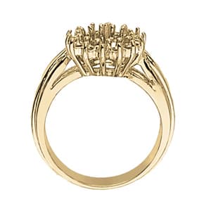 Pearl Gemstone Ring (0.42 ct. tw.), Side view in white gold or platinum