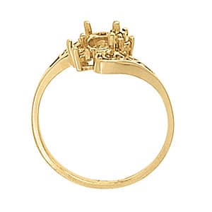 Oval Gemstone Ring (0.06 ct. tw.), Side view in white gold or platinum