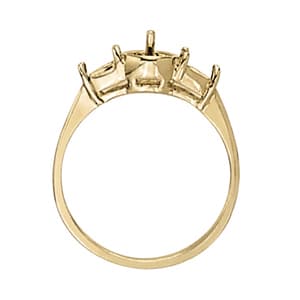 Pearl Gemstone Ring (0.4 ct. tw.), Side view in white gold or platinum