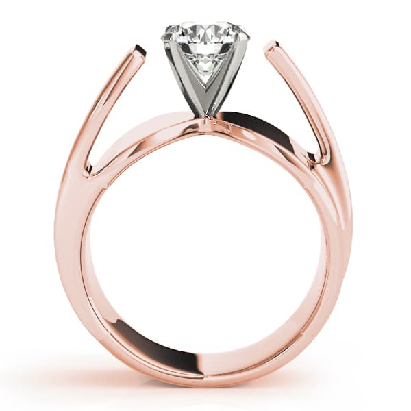 Solitaire Engagement Ring, style 80604, Side view in rose gold