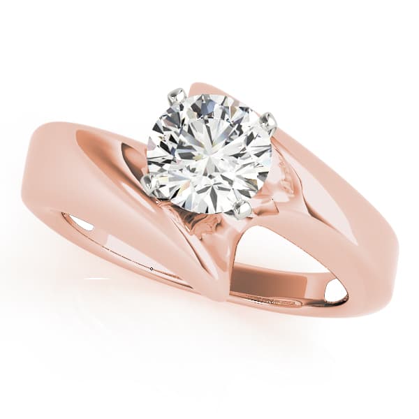 Solitaire Engagement Ring, style 80606, Front view in rose gold
