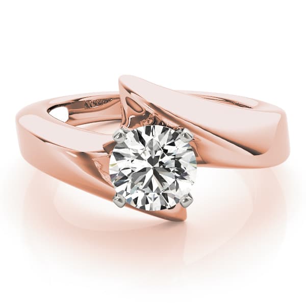 Solitaire Engagement Ring, style 80606, On hand view in rose gold