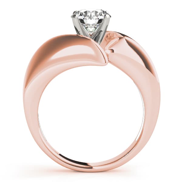 Solitaire Engagement Ring, style 80606, Side view in rose gold