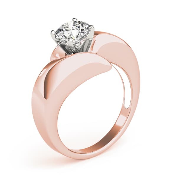 Solitaire Engagement Ring, style 80606, Top view in rose gold