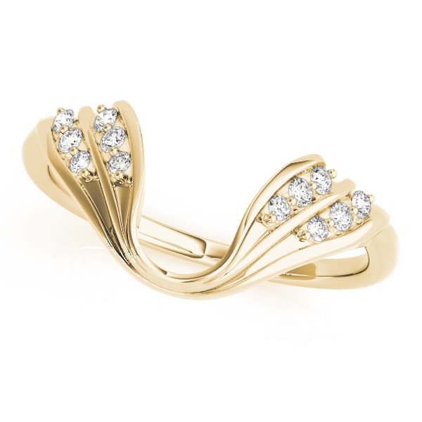 Wraps & Inserts Wedding Band (1/8 ct. tw.), Front view in yellow gold