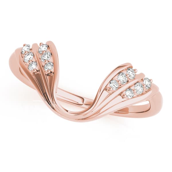 Wraps & Inserts Wedding Band (1/8 ct. tw.), Front view in rose gold