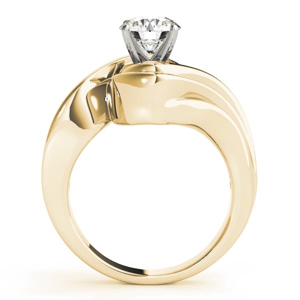 Swirl Solitaire Engagement Ring, style 80627, Side view in yellow gold
