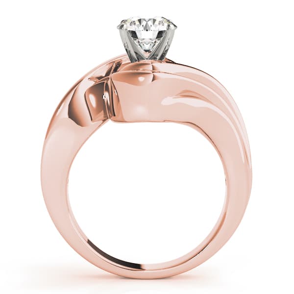 Swirl Solitaire Engagement Ring, style 80627, Side view in rose gold