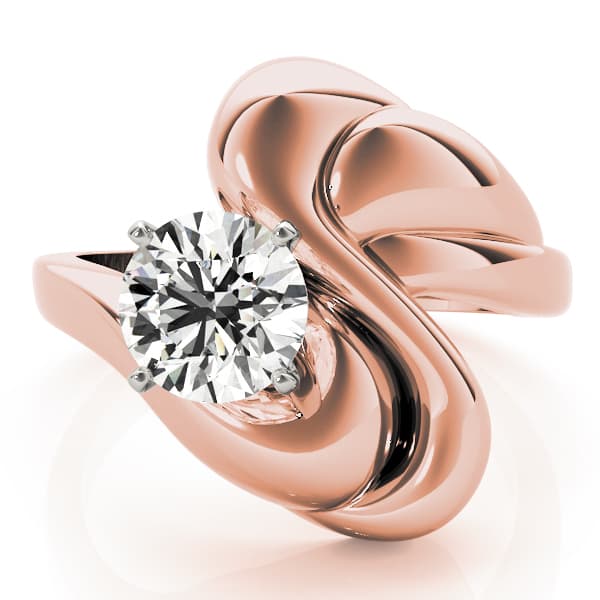 Solitaire Engagement Ring, style 80634, On hand view in rose gold