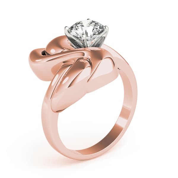 Solitaire Engagement Ring, style 80634, Top view in rose gold