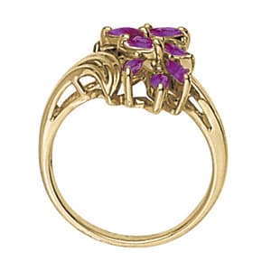 Marquise Gemstone Ring (5/8 ct. tw.), Side view in white gold or platinum