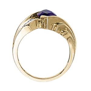 Marquise Gemstone Ring (0.05 ct. tw.), Side view in white gold or platinum