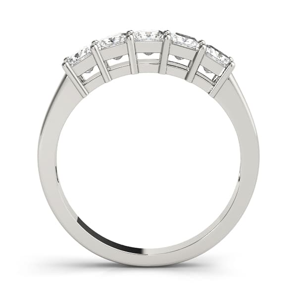 Fancy Shape Princess Wedding Band (1.05 ct. tw.), Side view in white gold or platinum