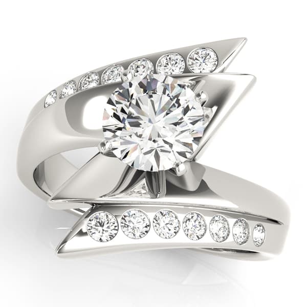 Scatter Sharp Swirl Engagement Ring — style 80654 in 10k White Gold
