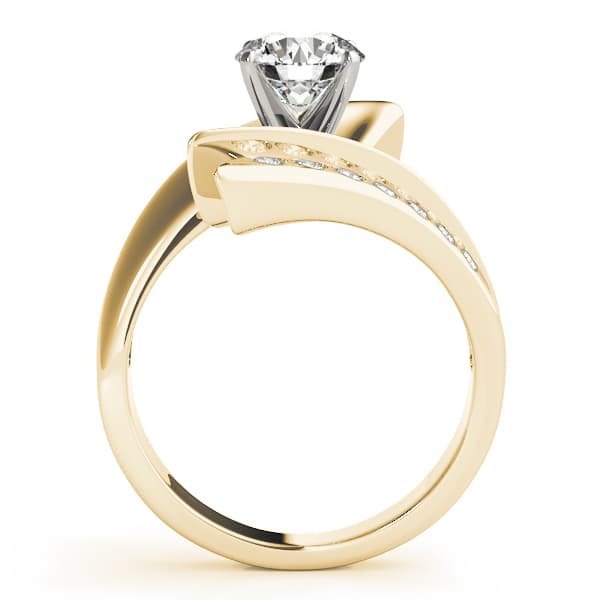 Scatter Sharp Swirl Engagement Ring, style 80654, Side view in yellow gold