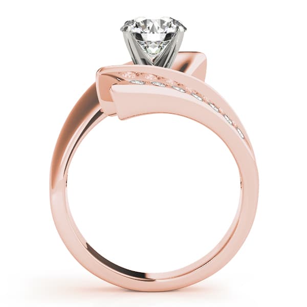 Scatter Sharp Swirl Engagement Ring, style 80654, Side view in rose gold