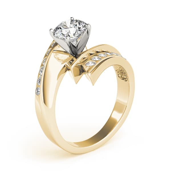 Scatter Sharp Swirl Engagement Ring, style 80654, Top view in yellow gold