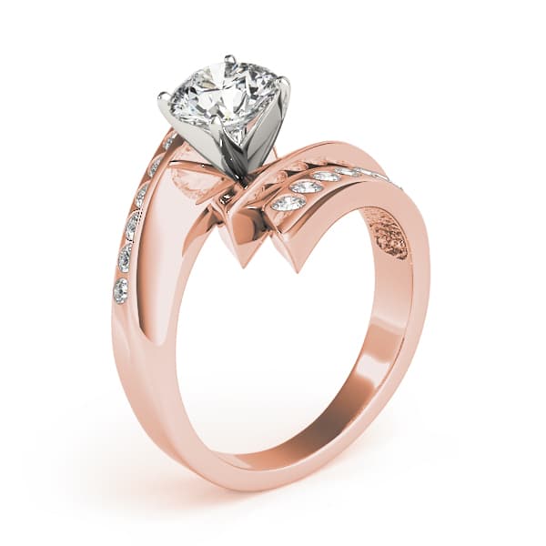 Scatter Sharp Swirl Engagement Ring, style 80654, Top view in rose gold