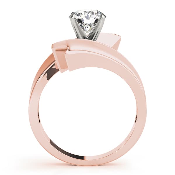 Bypass Solitaire Round Engagement Ring, style 80655, Side view in rose gold