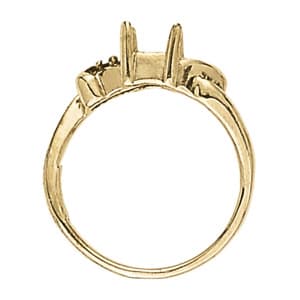 Emerald Color Ring (0.04 ct. tw.), Side view in white gold or platinum