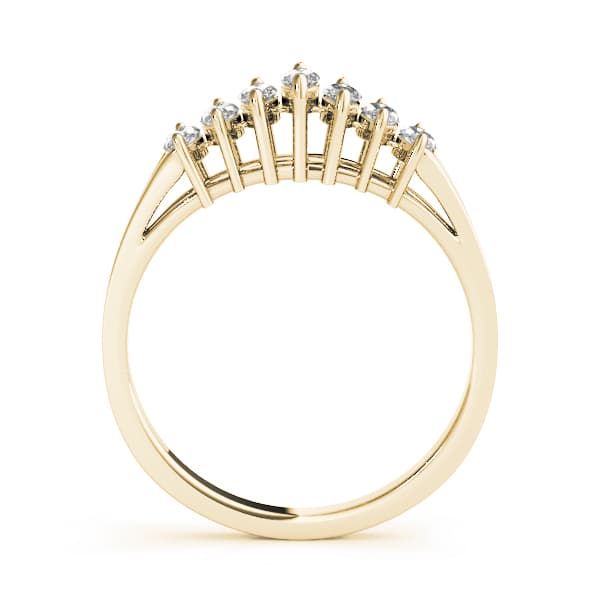 Fancy Shape Marquise Wedding Band (0.42 ct. tw.), Side view in yellow gold