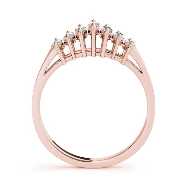 Fancy Shape Marquise Wedding Band (1.56 ct. tw.), Side view in rose gold