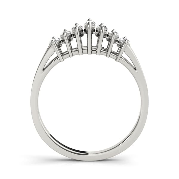 Fancy Shape Marquise Wedding Band (0.42 ct. tw.), Side view in white gold or platinum