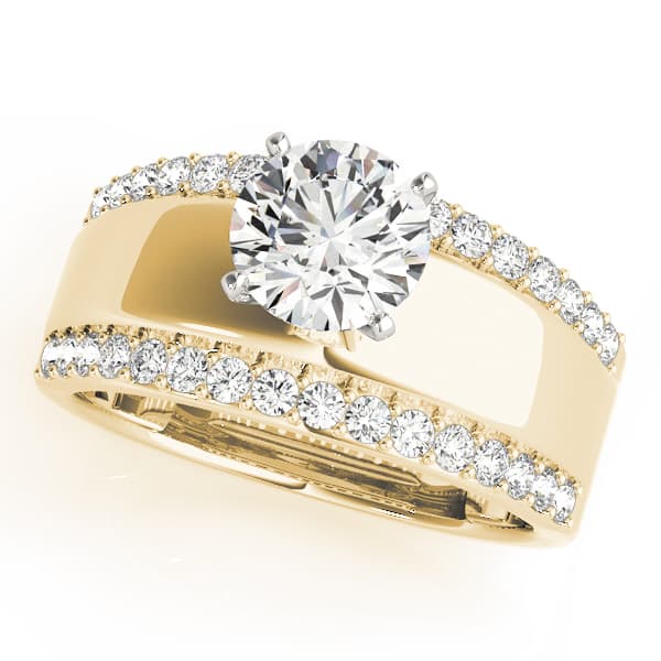 Classic Solitaire Engagement Ring, style 80693, Front view in yellow gold