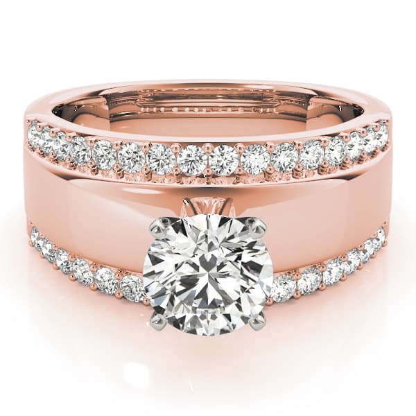Classic Solitaire Engagement Ring, style 80693, On hand view in rose gold