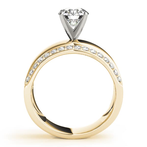 Classic Solitaire Engagement Ring, style 80693, Side view in yellow gold