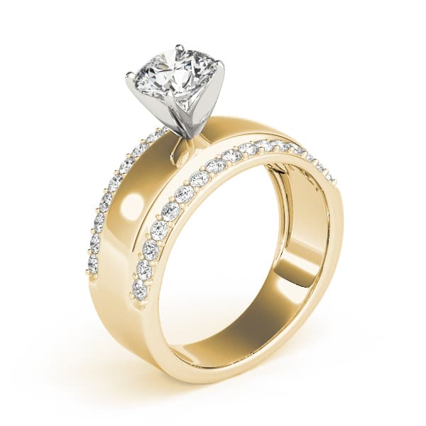 Classic Solitaire Engagement Ring, style 80693, Top view in yellow gold