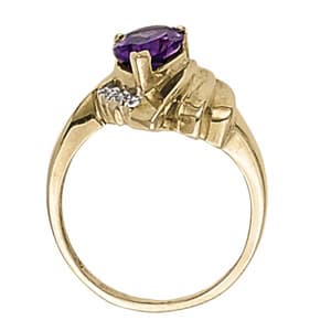 Pear Gemstone Ring (0.02 ct. tw.), Side view in white gold or platinum