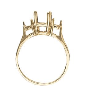 Oval Gemstone Ring (0.2 ct. tw.), Side view in white gold or platinum