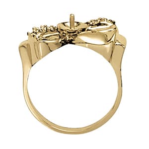 Pearl Gemstone Ring (0.18 ct. tw.), Side view in white gold or platinum