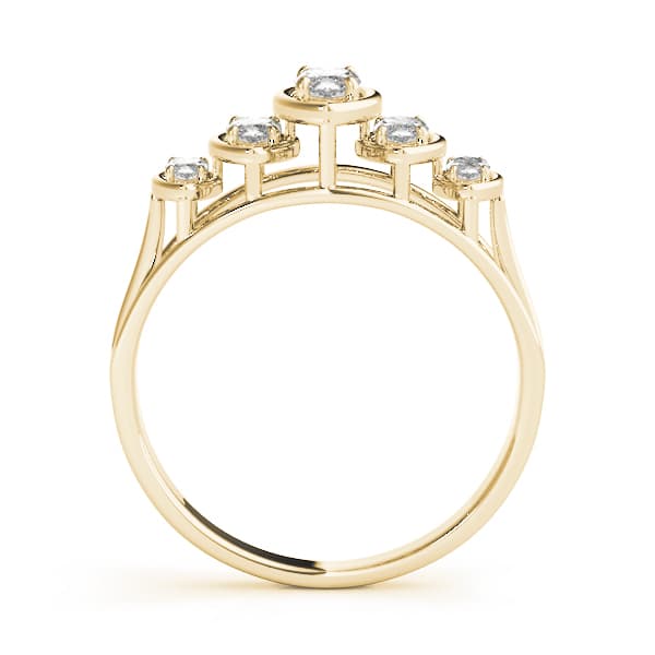 Bezel Set Marquise Wedding Band (0.44 ct. tw.), Side view in yellow gold