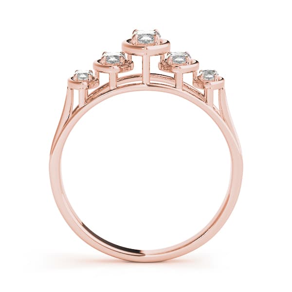 Bezel Set Marquise Wedding Band (0.44 ct. tw.), Side view in rose gold
