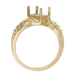 Emerald Gemstone Ring (0.15 ct. tw.), Side view in white gold or platinum