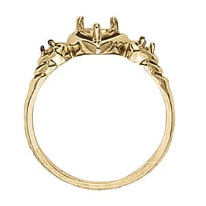 Heart Gemstone Ring (0.02 ct. tw.), Side view in white gold or platinum