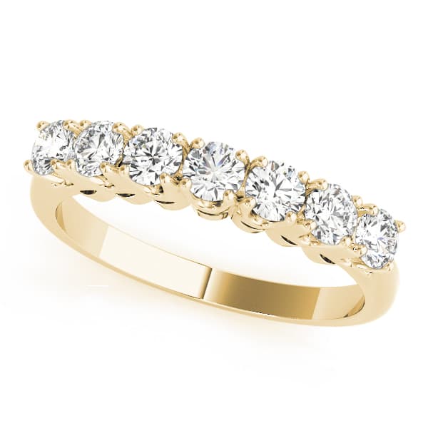 Prong Set Wedding Band (0.7 ct. tw.), Front view in yellow gold
