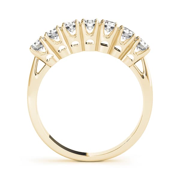 Prong Set Wedding Band (0.7 ct. tw.), Side view in yellow gold