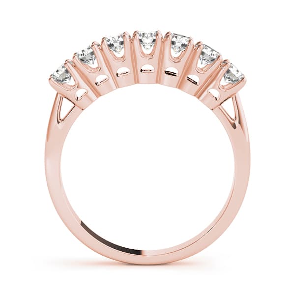 Prong Set Wedding Band (0.7 ct. tw.), Side view in rose gold