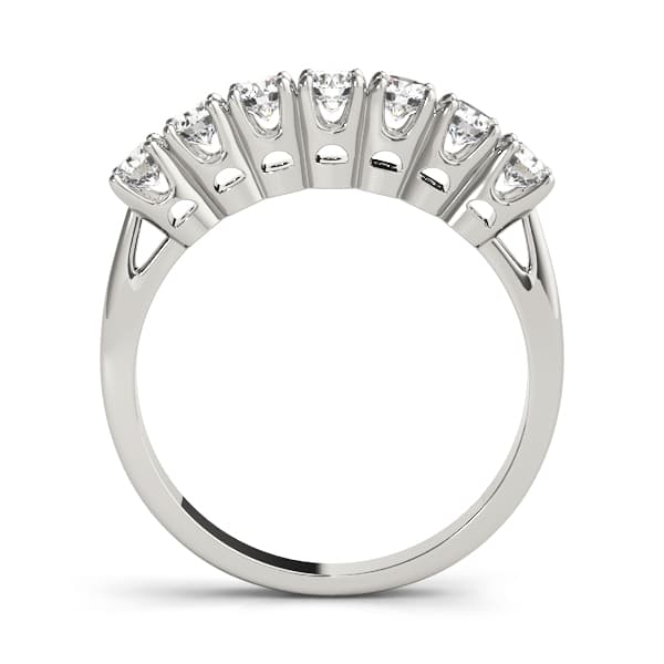 Prong Set Wedding Band (0.7 ct. tw.), Side view in white gold or platinum