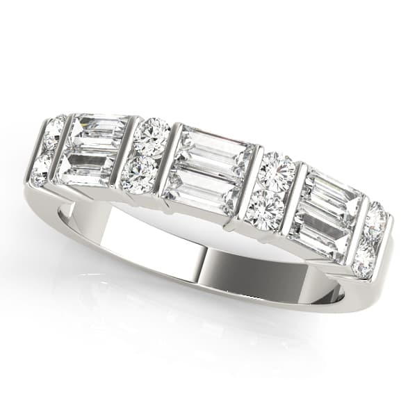 Bar Set Fancy Shape Baguette Wedding Bands — View 1