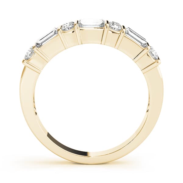 Bar Set Fancy Shape Baguette Wedding Bands (1.04 ct. tw.), Side view in yellow gold