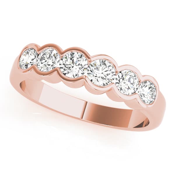 Bezel Set Wedding Band (0.72 ct. tw.), Front view in rose gold