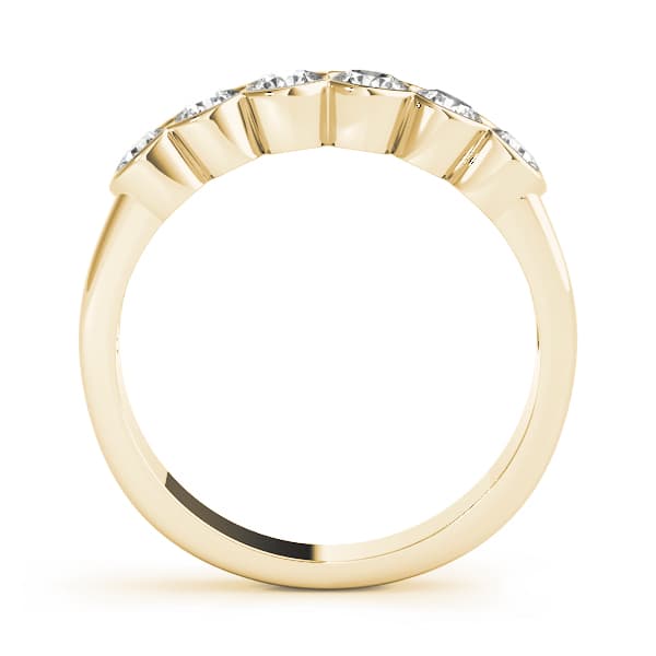 Bezel Set Wedding Band (0.72 ct. tw.), Side view in yellow gold